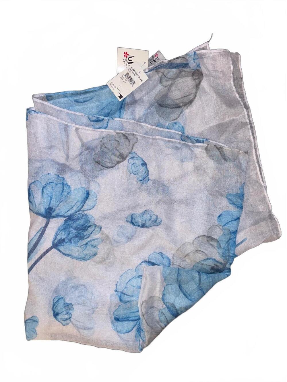 NWT Lula Collection Blue Floral Lightweight Scarf
